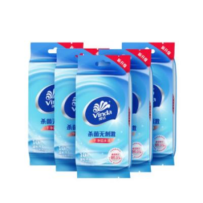維達(dá)(Vinda)濕巾潔膚衛(wèi)生濕巾5包*10片獨(dú)立裝(量販裝...